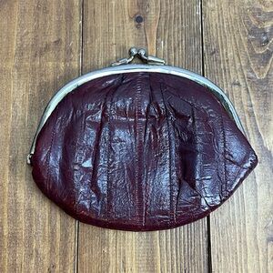 Vintage Eel Skin coin purse burgundy color